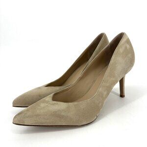 Veronica Beard Lisa Point Toe High Heel Pumps Sand Tan Suede Size 8.5